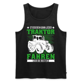 Studieren kann jeder Traktor fahren nur die besten - Männer Premium Bio Tank Top - Schwarz - Vorne - Michal (187cm)