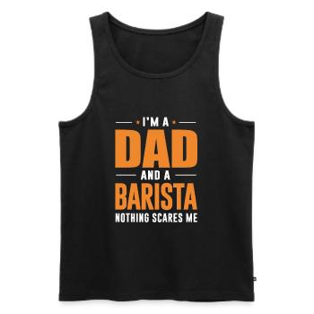 Barista Father Coffee Shop Coffee Hot Caffeine - Men's Premium Organic Tank Top - black - Front - AI Model Male 178 light (178cm)