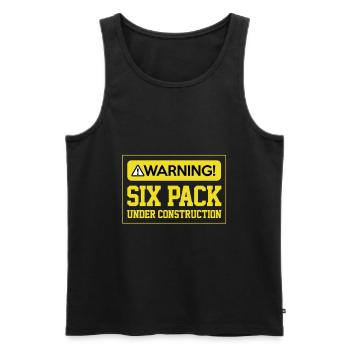 Sixpack Gym Warning Muskeln aufbauen - Männer Premium Bio Tank Top - Schwarz - Vorne - Michal (187cm)