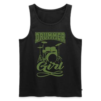 Kit de batterie cadeau DRUMMER pour batteur - Débardeur bio Premium Homme - noir - Devant - Michal (187cm)