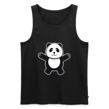 Panda teddy bear china bears panda bear - Men's Premium Organic Tank Top - black - Front - AI Model Male 178 light (178cm)