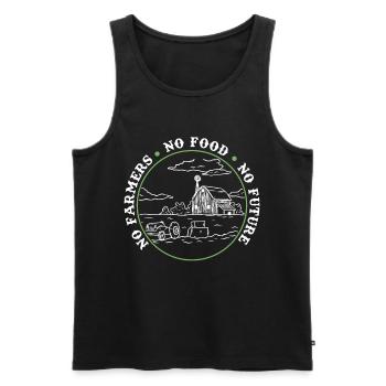 Agriculteur disant tracteur tracteur agriculteur Gesche - Débardeur bio Premium Homme - noir - Devant - AI Model Male 178 light (178cm)