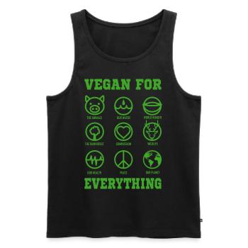 VÉGÉTARIEN Cadeau Protecteur animal pour Vegan VEGAN - Débardeur bio Premium Homme - noir - Devant - AI Model Male 178 light (178cm)