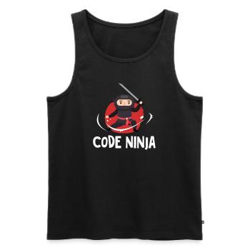 Programmation code ninja - Débardeur bio Premium Homme - noir - Devant - AI Model Male 178 light (178cm)