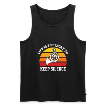 Horn Retro Blasorchester Konzert Musiker - Männer Premium Bio Tank Top - Schwarz - Vorne - AI Model Male 178 light (178cm)