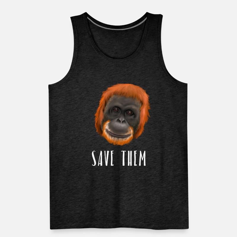 Monkey Ape Orang Utan - save them Men's Premium Organic Tank Top