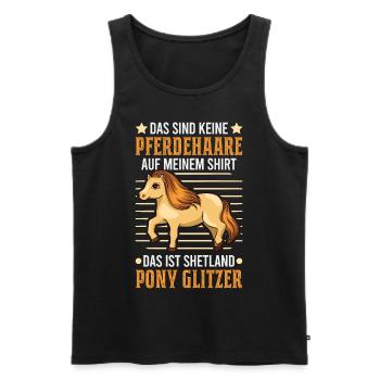 Shetland Pony Haare Outfit Spruch Shetty Geschenk - Männer Premium Bio Tank Top - Schwarz - Vorne - Michal (187cm)