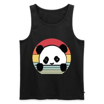 Panda Bär Bären Teddybär süßer Teddy - Männer Premium Bio Tank Top - Schwarz - Vorne - AI Model Male 178 light (178cm)