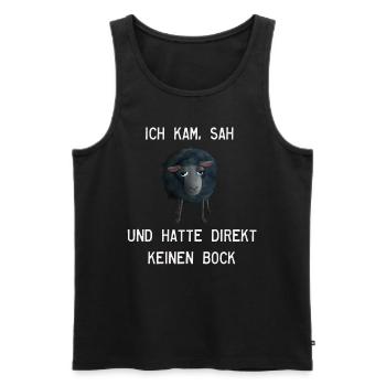 Schaf - Ich kam sah und hatte keinen Bock mehr - Männer Premium Bio Tank Top - Schwarz - Vorne - AI Model Male 178 light (178cm)