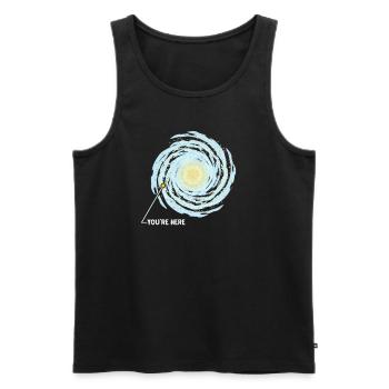 Tu es ici dans la galaxie - Débardeur bio Premium Homme - noir - Devant - AI Model Male 178 light (178cm)