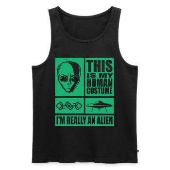 This Is My Human Costume I'm Really An Alien - Männer Premium Bio Tank Top - Schwarz - Vorne - AI Model Male 178 light (178cm)