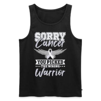 SORRY CANCER World Cancer Day Gift Awareness - Men's Premium Organic Tank Top - black - Front - Michal (187cm)