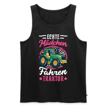 Echte Mädchen fahren Traktor Landwirt Trecker - Männer Premium Bio Tank Top - Schwarz - Vorne - Michal (187cm)