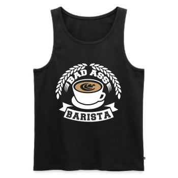 Barista coffee bean cafe coffee - Men's Premium Organic Tank Top - black - Front - AI Model Male 178 light (178cm)