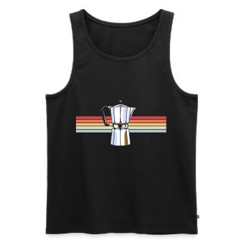Kaffee Retro Barista Kaffeebohne Milch - Männer Premium Bio Tank Top - Schwarz - Vorne - AI Model Male 178 light (178cm)