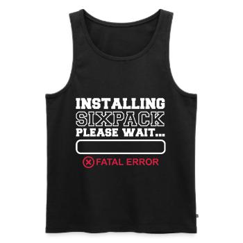 Installing Sixpack ERROR Waschbrettbauch - Männer Premium Bio Tank Top - Schwarz - Vorne - AI Model Male 178 light (178cm)