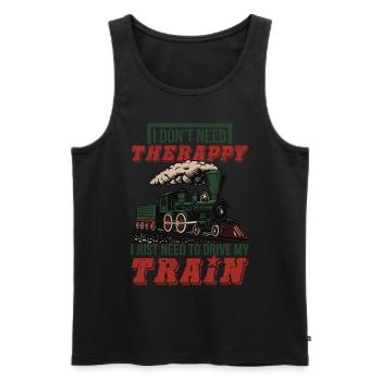 Railway locomotive steam locomotive conductor railroad workers - Men's Premium Organic Tank Top - black - Front - AI Model Male 178 light (178cm)