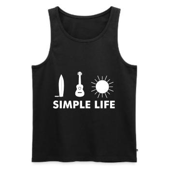 Ukulele musician life instruments concert - Men's Premium Organic Tank Top - black - Front - AI Model Male 178 light (178cm)