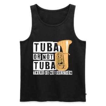 Concert d'orchestre d'instruments de musique tuba - Débardeur bio Premium Homme - noir - Devant - AI Model Male 178 light (178cm)