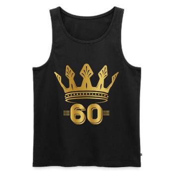 60th birthday King of the age of 60 - Men's Premium Organic Tank Top - black - Front - Michal (187cm)