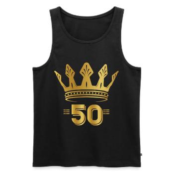 50th birthday King of the age of 50 - Men's Premium Organic Tank Top - black - Front - Michal (187cm)