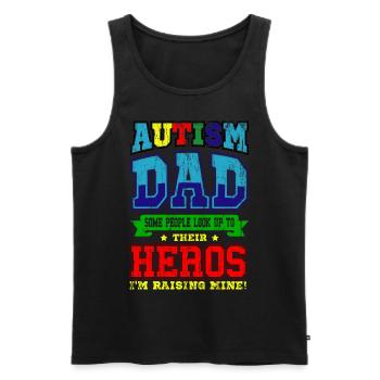 AUTIST PAPA Welt Autismus Tag Geschenk Autisten - Männer Premium Bio Tank Top - Schwarz - Vorne - AI Model Male 178 light (178cm)
