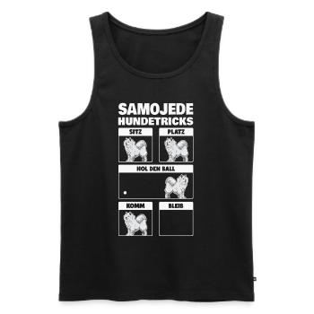 Samojede Hundetricks Schlittenhund Samojeden - Männer Premium Bio Tank Top - Schwarz - Vorne - AI Model Male 178 light (178cm)