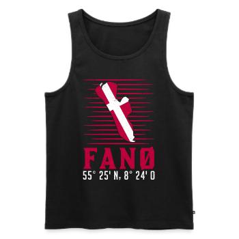 Fanö coordonnées Fanø vacances Danemark Idée cadeau - Débardeur bio Premium Homme - noir - Devant - AI Model Male 178 light (178cm)