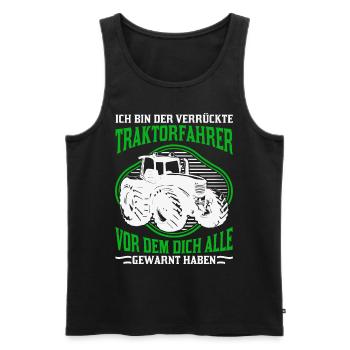 Fou tracteur tracteur tracteur cadeau agriculteur - Débardeur bio Premium Homme - noir - Devant - Michal (187cm)