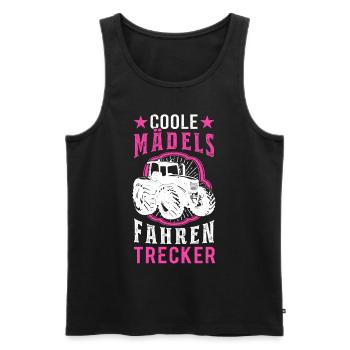 Coole Mädels fahren Trecker Traktor Mädchen - Männer Premium Bio Tank Top - Schwarz - Vorne - AI Model Male 178 light (178cm)