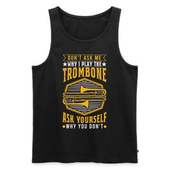 Posaune Blasorchester Posaunist Posaunenspieler - Männer Premium Bio Tank Top - Schwarz - Vorne - AI Model Male 178 light (178cm)