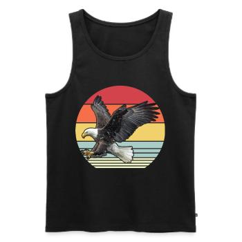 Eagle Retro Bird science Predators - Men's Premium Organic Tank Top - black - Front - AI Model Male 178 light (178cm)