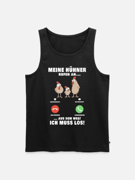 Meine Hühner rufen an! Landwirt Bauer - Männer Premium Bio Tank Top - Schwarz