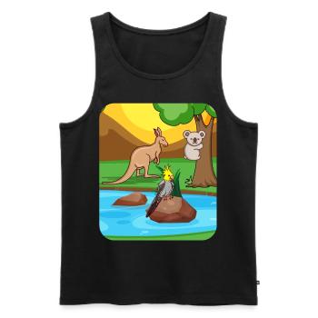 NYMPHENSITTICH Parakeet Gift - Men's Premium Organic Tank Top - black - Front - Michal (187cm)
