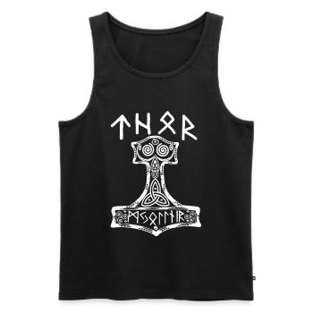 thor hammer - Men's Premium Organic Tank Top - black - Front - AI Model Male 178 light (178cm)