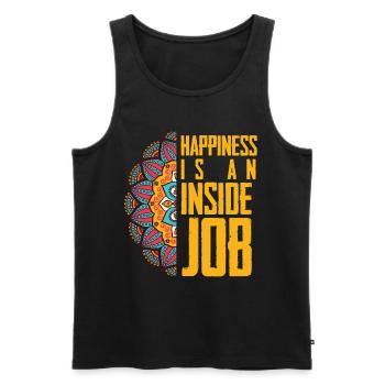 Mandala Meditation Yoga Glück Namaste - Männer Premium Bio Tank Top - Schwarz - Vorne - AI Model Male 178 light (178cm)