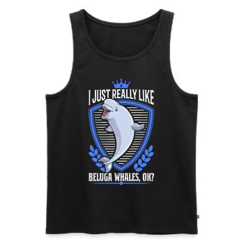 I just really like Beluga Whales Belugawal - Männer Premium Bio Tank Top - Schwarz - Vorne - Michal (187cm)