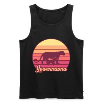 LÖWENMAMA Muttertag Mama Mami - Männer Premium Bio Tank Top - Schwarz - Vorne - Michal (187cm)