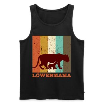 LÖWENMAMA Muttertag Mama Mami - Männer Premium Bio Tank Top - Schwarz - Vorne - Michal (187cm)