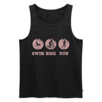SWIM BIKE RUN Triathlon Triathlète triathlète - Débardeur bio Premium Homme - noir - Devant - Michal (187cm)