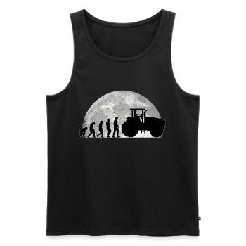 Tracteurs Evolution Lune Tracteur agriculteur - Débardeur bio Premium Homme - noir - Devant - Michal (187cm)