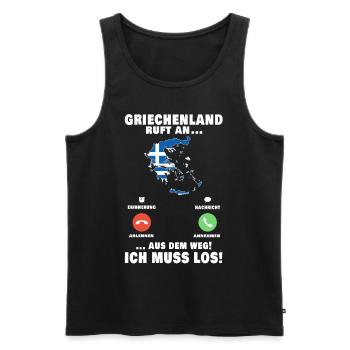 Griechenland Telefon Rhodos Urlaub Kreta Reise - Männer Premium Bio Tank Top - Schwarz - Vorne - Michal (187cm)