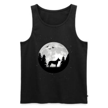 Hollandse Herder Lune Berger hollandais - Débardeur bio Premium Homme - noir - Devant - AI Model Male 178 light (178cm)