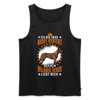 Hollandse Herder Spruch Holländischer Schäferhund - Männer Premium Bio Tank Top - Schwarz - Vorne - Michal (187cm)