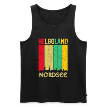 Helgoland Retro North Sea Skyline Island Boy - Men's Premium Organic Tank Top - black - Front - AI Model Male 178 light (178cm)