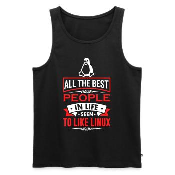 Linux Coding Nerd Sysadmin Geek Administrator - Men's Premium Organic Tank Top - black - Front - AI Model Male 178 light (178cm)