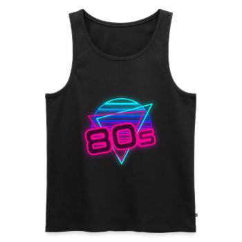 80s Theme Party 80s Outfir 80s Retro 80s - Men's Premium Organic Tank Top - black - Front - AI Model Male 178 light (178cm)