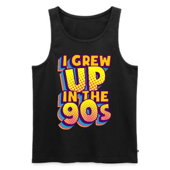 90s theme party 90s outfit 90s retro 90s - Men's Premium Organic Tank Top - black - Front - AI Model Male 178 light (178cm)
