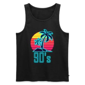 90s theme party 90s outfit 90s retro 90s - Men's Premium Organic Tank Top - black - Front - AI Model Male 178 light (178cm)