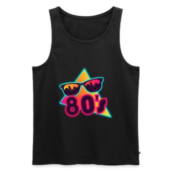 80s Sunglasses 80s Outfir 80s Theme Party 80s - Men's Premium Organic Tank Top - black - Front - AI Model Male 178 light (178cm)
